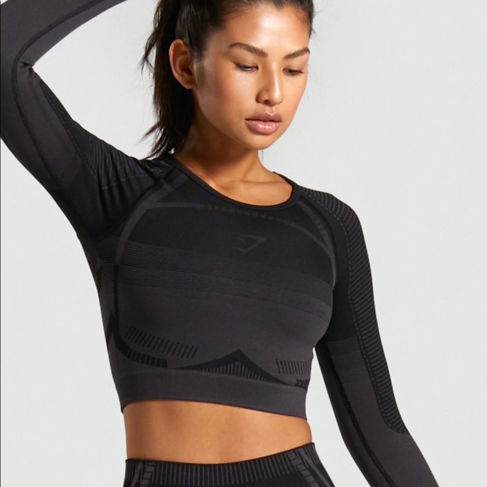 Gymshark Geo Seamless Long Sleeve Crop Top